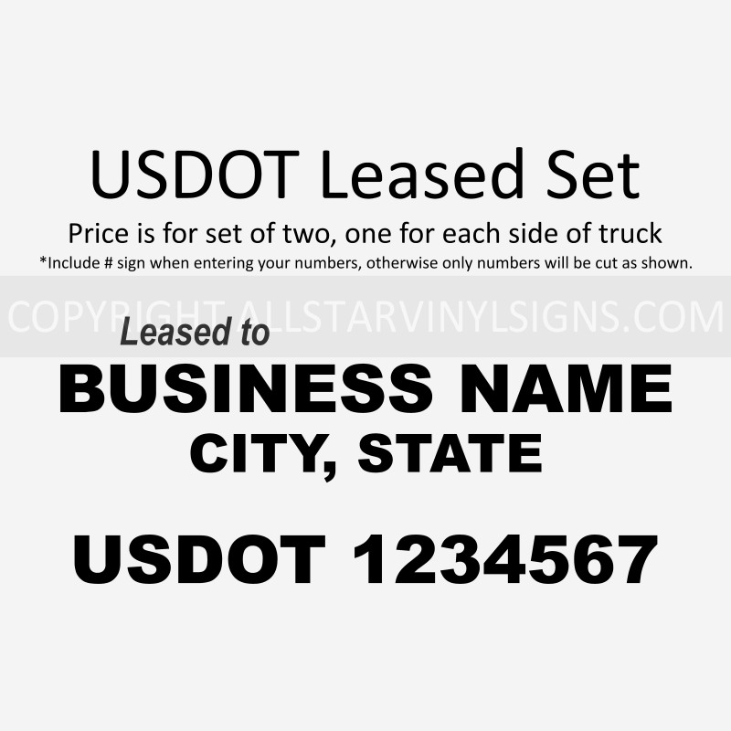 USDOT Leased to Name and Location
