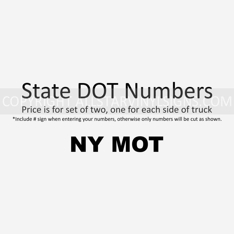 State DOT Numbers - Click Image to Close