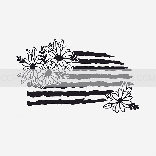 American Flag (Floral) - Click Image to Close
