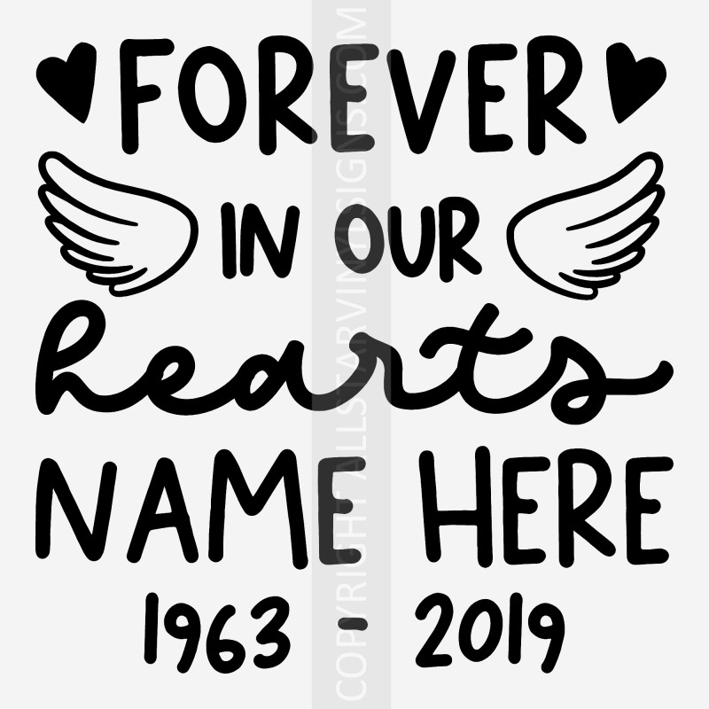 FOREVER IN OUR hearts Angel Wings - Click Image to Close