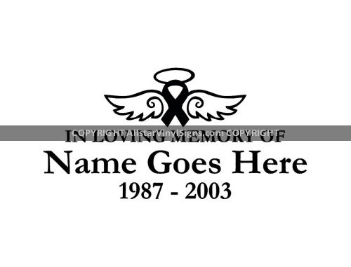 SIMPLE In Loving Memory Of - Ribbon Wings + Halo - Click Image to Close