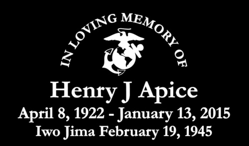 CUSTOM - In Loving Memory of Henry J Apice - Click Image to Close