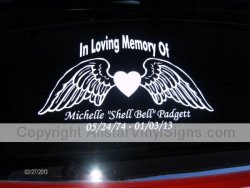 In Loving Memory Of - Angel Wings + Heart