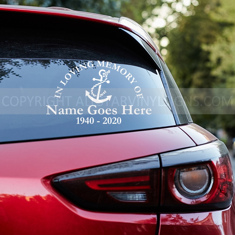 son Custom decal car window decal removable daughter nautical anchor boat vinyl decal sport boater Window cling