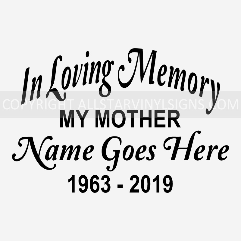 IN LOVING MEMORY - Choose Relative - Click Image to Close