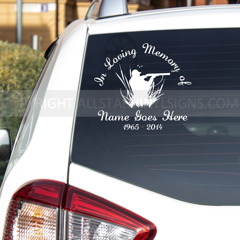 In Loving Memory Decals - Hunting Memorial Window Decals - Custom