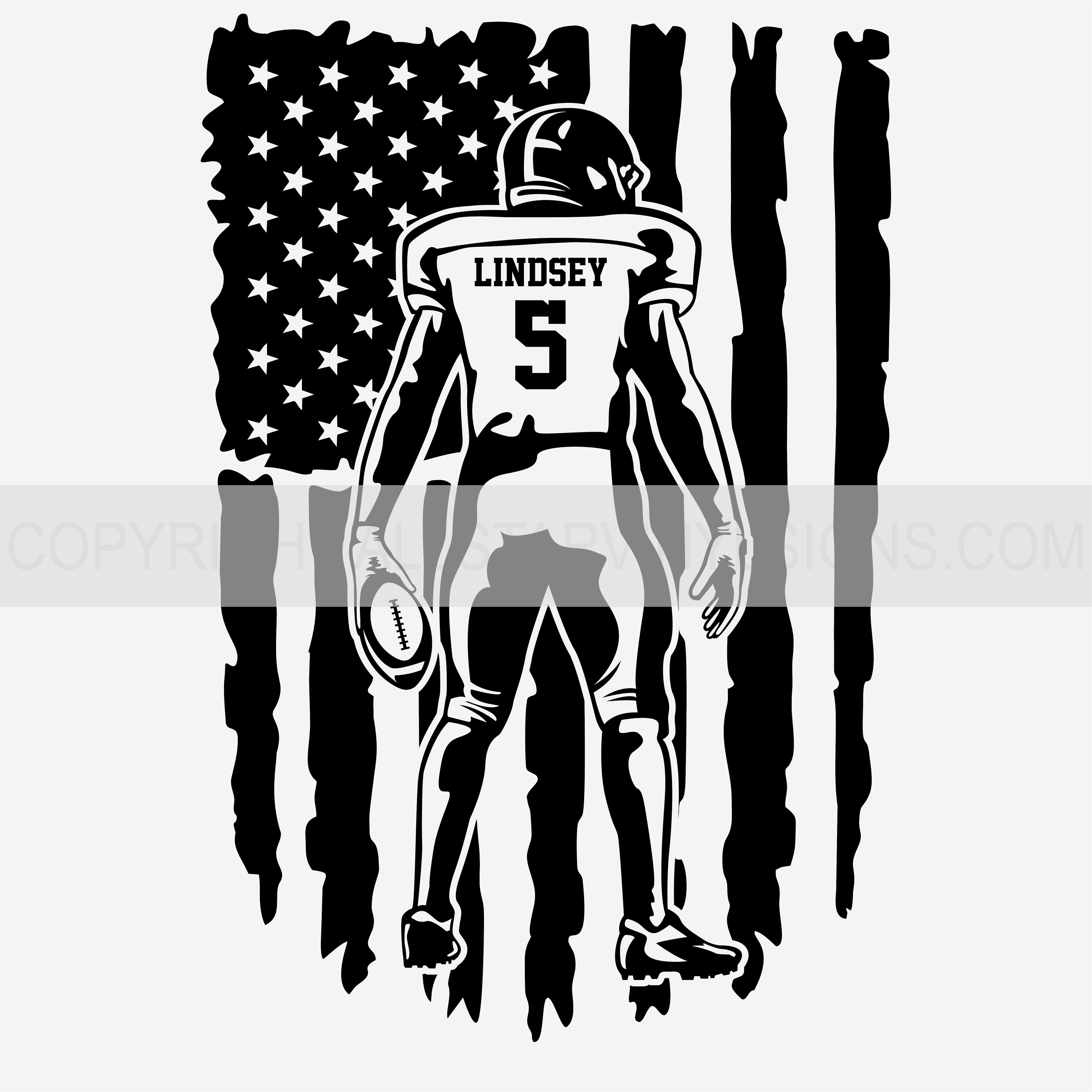 Custom Football Player (American Flag)