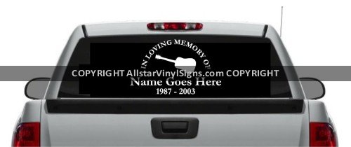 In Loving Memory Guitar Music Custom Vinyl Decal Sticker Car Truck Home Window