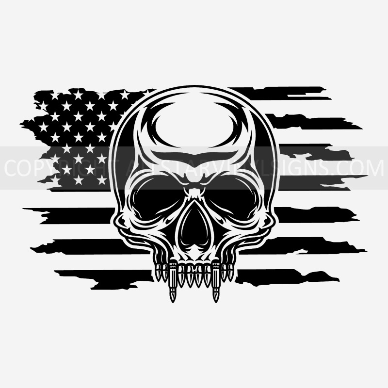 Bullet Skull Flag - Click Image to Close