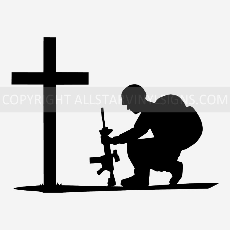 Kneeling Soldier Cross - Click Image to Close