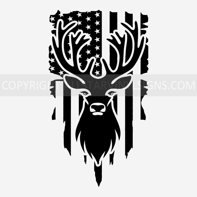 Deer American Flag - Click Image to Close