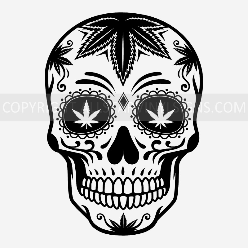 Marijuana Sugar Skull - Click Image to Close