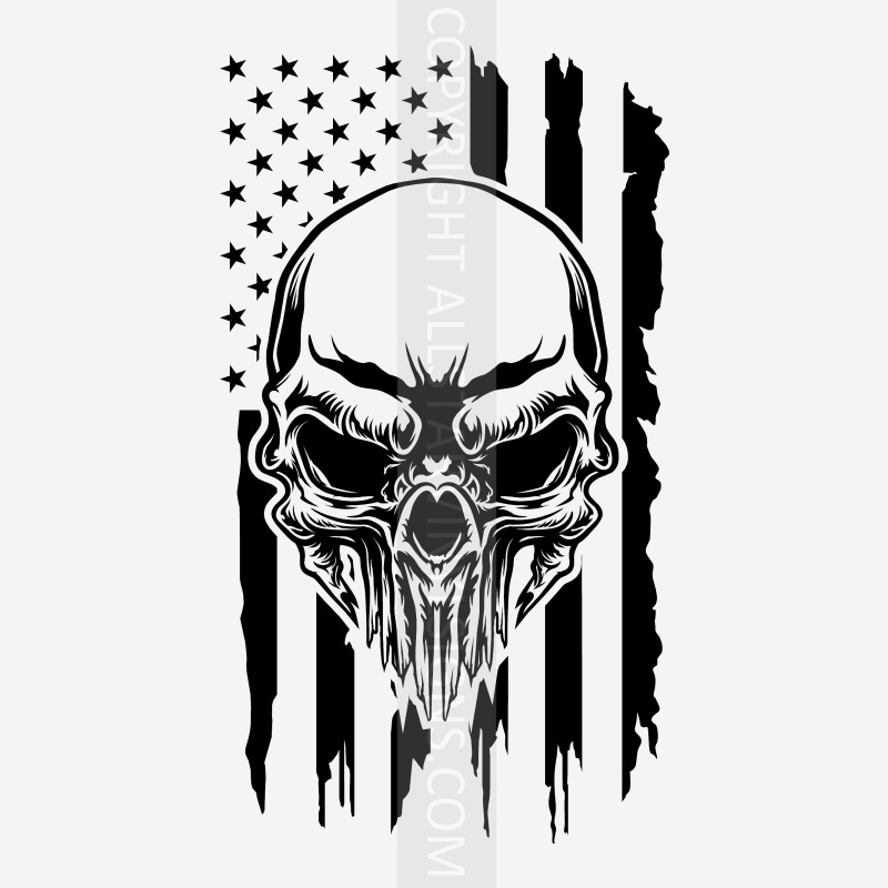 American Flag Skull - Click Image to Close