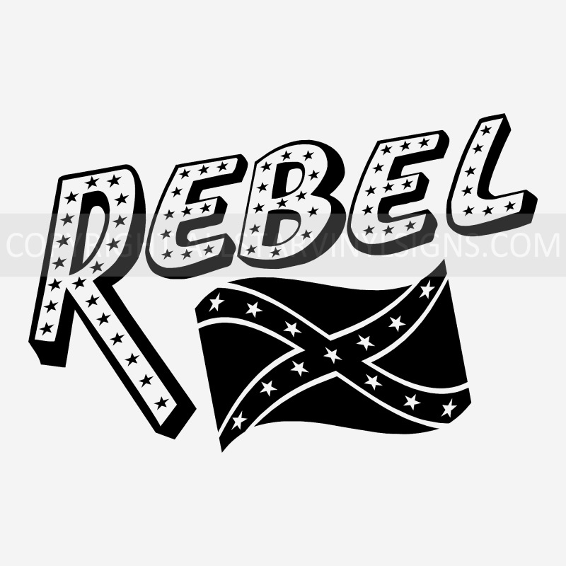 REBEL (with Confederate Flag) Decal Sticker - Car Window Stickers ...