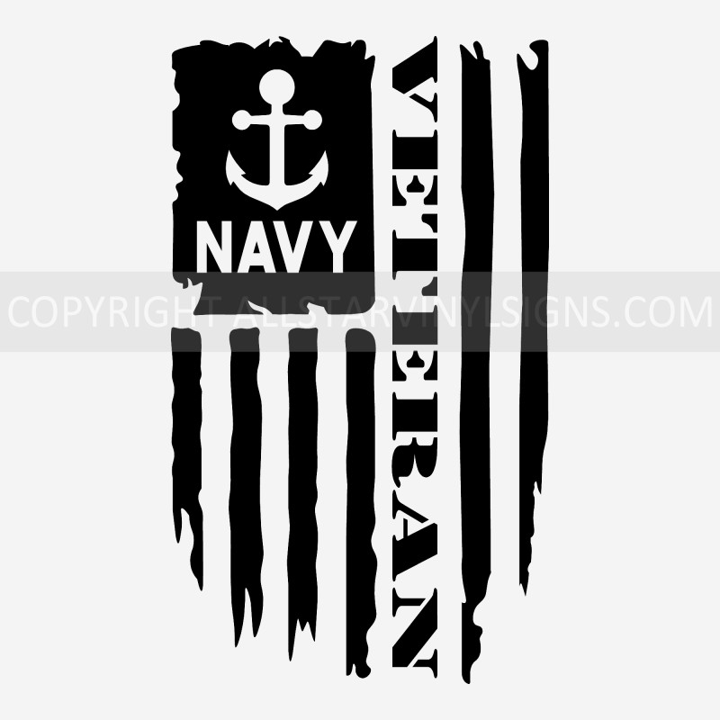 Navy Veteran American Flag