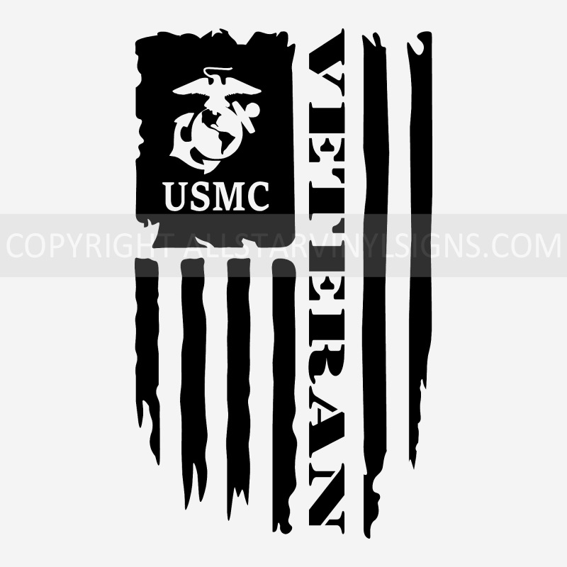 Marine Corp Veteran American Flag